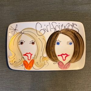 Adorable “Girlfriends” tray. Measures.  9.5” x 6” x 1”
